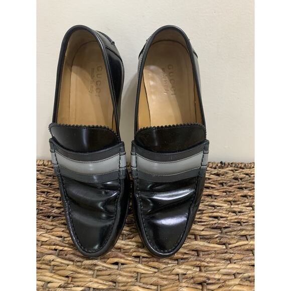 Gucci vintage men shoes black with grey detail 6.5 Eu 7.5 USA - Picture 1 of 12